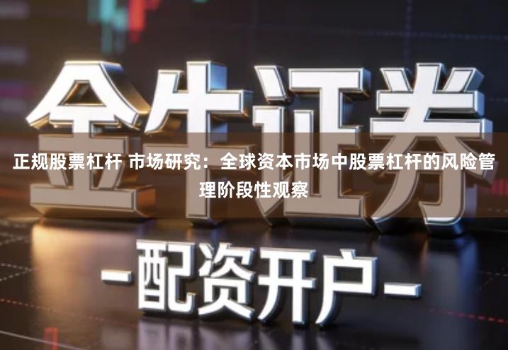 正规股票杠杆 市场研究：全球资本市场中股票杠杆的风险管理阶段性观察
